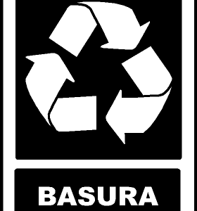 Señal de reciclaje basura. REC09