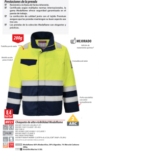 Chaqueta alta visibilidad Portwest Modaflame®.MV25