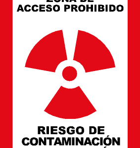 Contaminación e irradiación prohibido el paso. RAD09