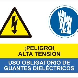 Alta tensión uso obligatorio guantes dielectricos.SCR-2055