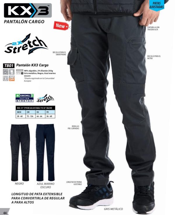 Pantalón Stretch Cargo KX3® Portwest.T801