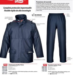 Pantalón chubasquero Portwest Sealtex Flame® multi-protección.FR47